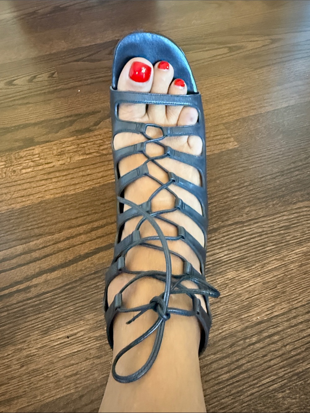 Via Spiga Navy Lace-Up Gladiator Sandal